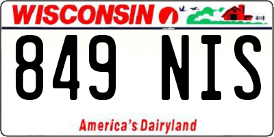 WI license plate 849NIS