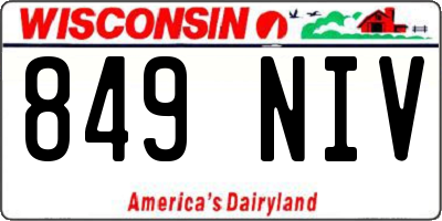 WI license plate 849NIV