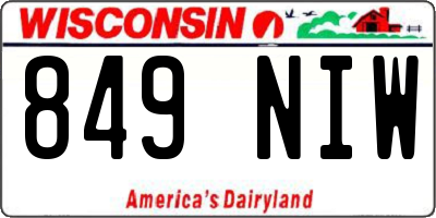 WI license plate 849NIW