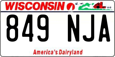 WI license plate 849NJA