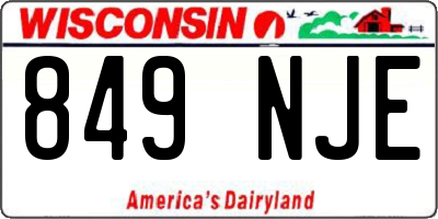 WI license plate 849NJE