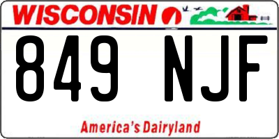 WI license plate 849NJF