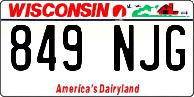 WI license plate 849NJG