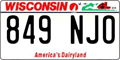 WI license plate 849NJO