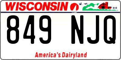 WI license plate 849NJQ