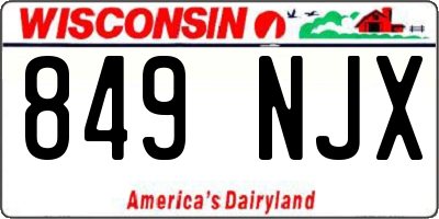 WI license plate 849NJX