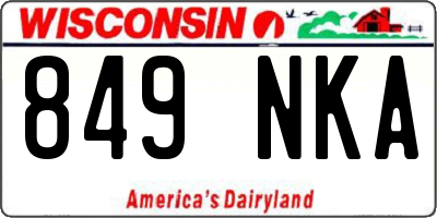 WI license plate 849NKA