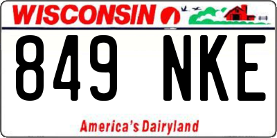 WI license plate 849NKE