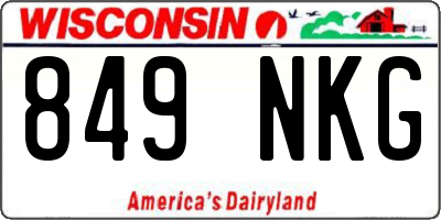 WI license plate 849NKG