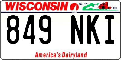 WI license plate 849NKI