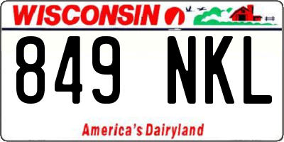 WI license plate 849NKL