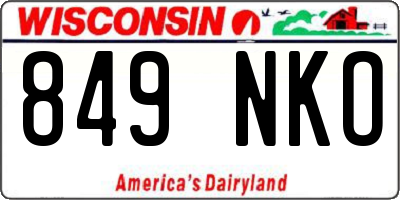 WI license plate 849NKO