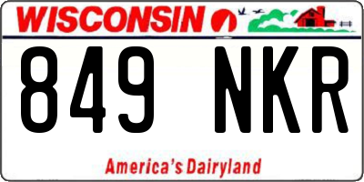 WI license plate 849NKR