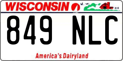 WI license plate 849NLC