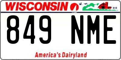 WI license plate 849NME
