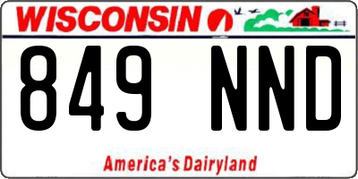 WI license plate 849NND
