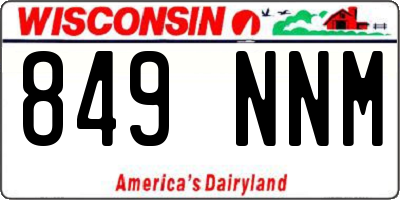 WI license plate 849NNM