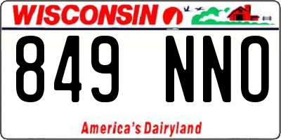 WI license plate 849NNO