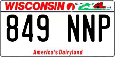 WI license plate 849NNP