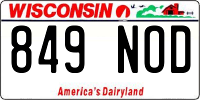 WI license plate 849NOD