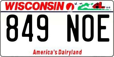 WI license plate 849NOE