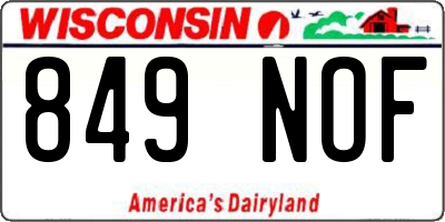 WI license plate 849NOF