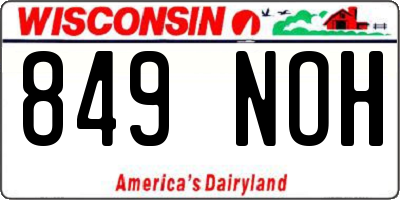 WI license plate 849NOH