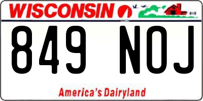 WI license plate 849NOJ