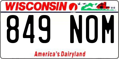 WI license plate 849NOM