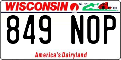 WI license plate 849NOP