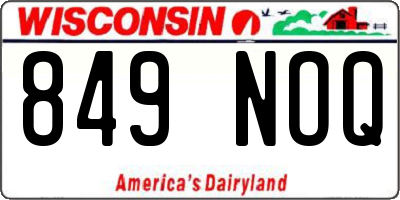 WI license plate 849NOQ