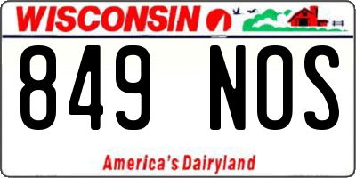 WI license plate 849NOS