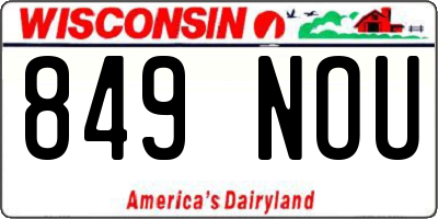 WI license plate 849NOU