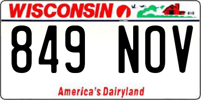 WI license plate 849NOV
