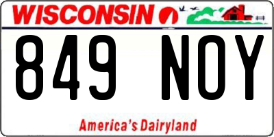WI license plate 849NOY