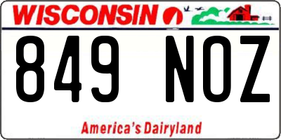 WI license plate 849NOZ
