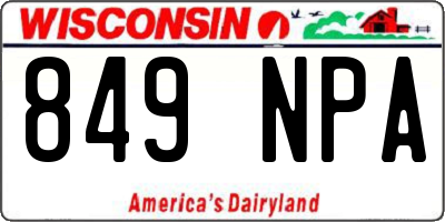 WI license plate 849NPA
