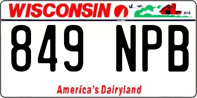 WI license plate 849NPB