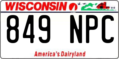 WI license plate 849NPC