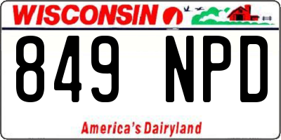 WI license plate 849NPD