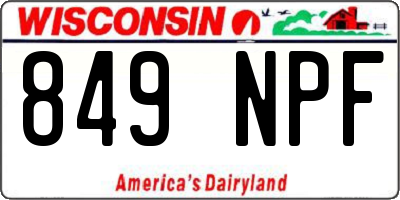 WI license plate 849NPF