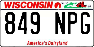 WI license plate 849NPG