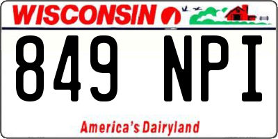 WI license plate 849NPI