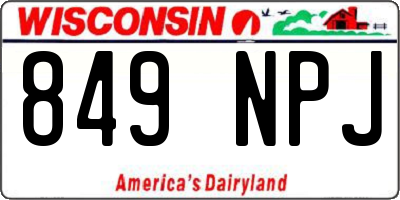 WI license plate 849NPJ