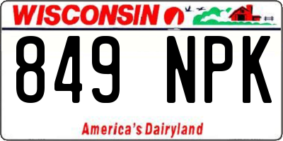 WI license plate 849NPK
