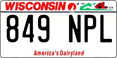 WI license plate 849NPL