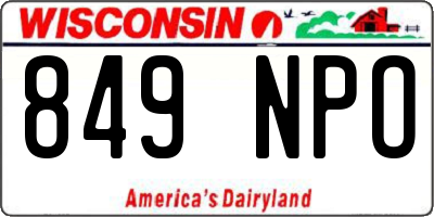 WI license plate 849NPO