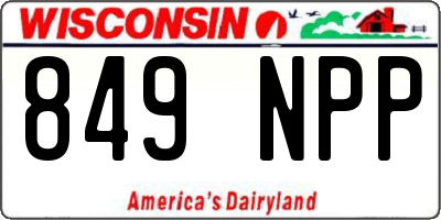 WI license plate 849NPP