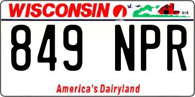 WI license plate 849NPR