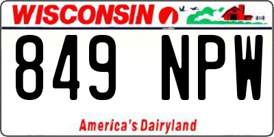 WI license plate 849NPW